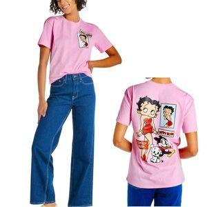 Betty boop Pink Cartoon Graphic Kids T-Shirt